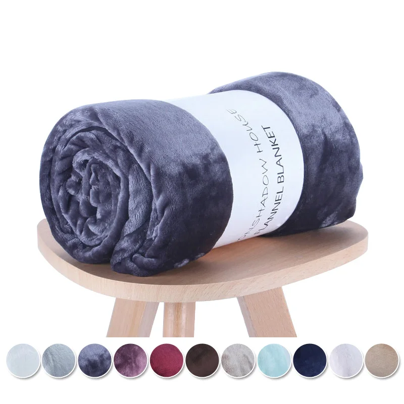 

Solid color Blanket Soft Warm Coral Fleece Winter Sheet Bedspread Sofa Throw Light Thin Mechanical Wash Flannel Blankets 8 Size