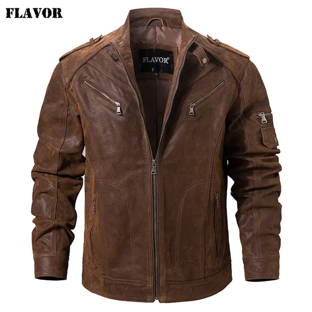 Men S Pigskin Real Leather Jacket Genuine Leather Jackets Motorcycle Jacket Coat Men Genuine Leather Coats Aliexpress