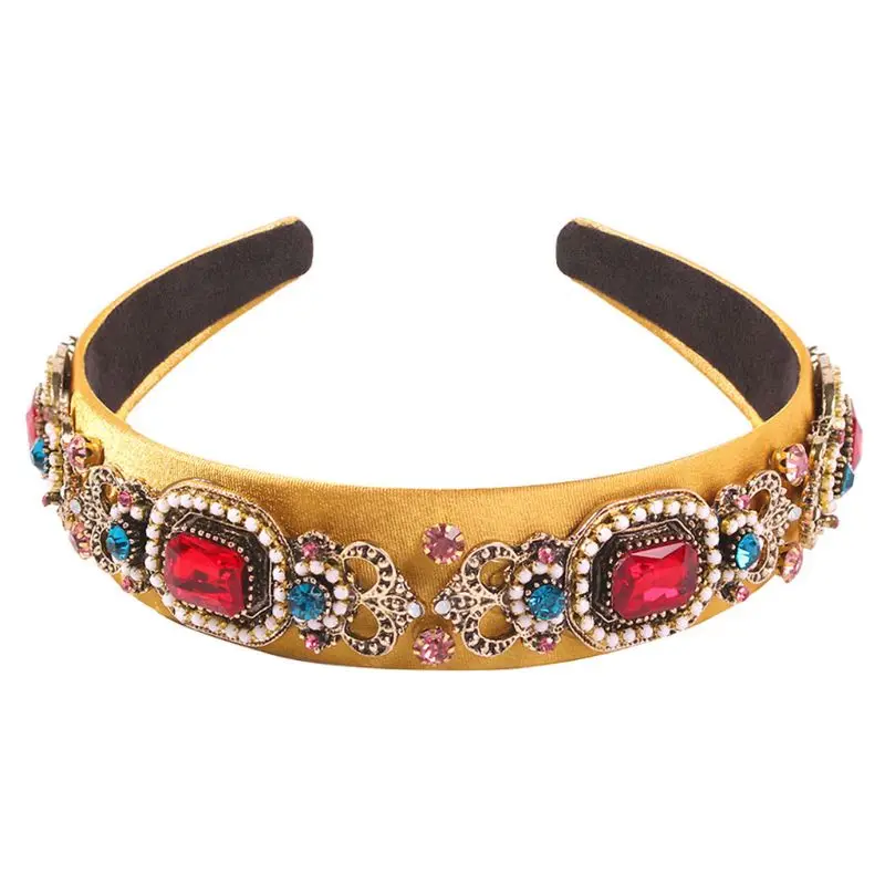 Baroque Charm Velvet Wide Headband Women Vintage Palace Imitation Crystal Rhinestone Jewelry Crown Tiara Banquet Party 1 Baroque Charm Velvet Wide Headband Women Vintage Palace Imitation Crystal Rhinestone Jewelry Crown Tiara Banquet Party 5