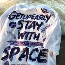 Camiseta informal y2k para hombre, camiseta de gran tamaño Harajuku de algodón puro con estampado retro americano, top de manga corta, Camiseta holgada de tendencia que combina con todo