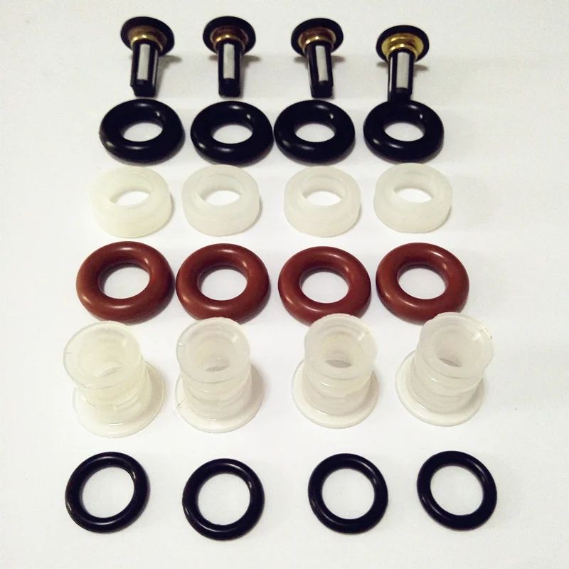 4set fuel injector repair kit for honda injection #16450 RCA-A01 16450PPAA01 15810-RAA-A01 replace filter orings washer caps