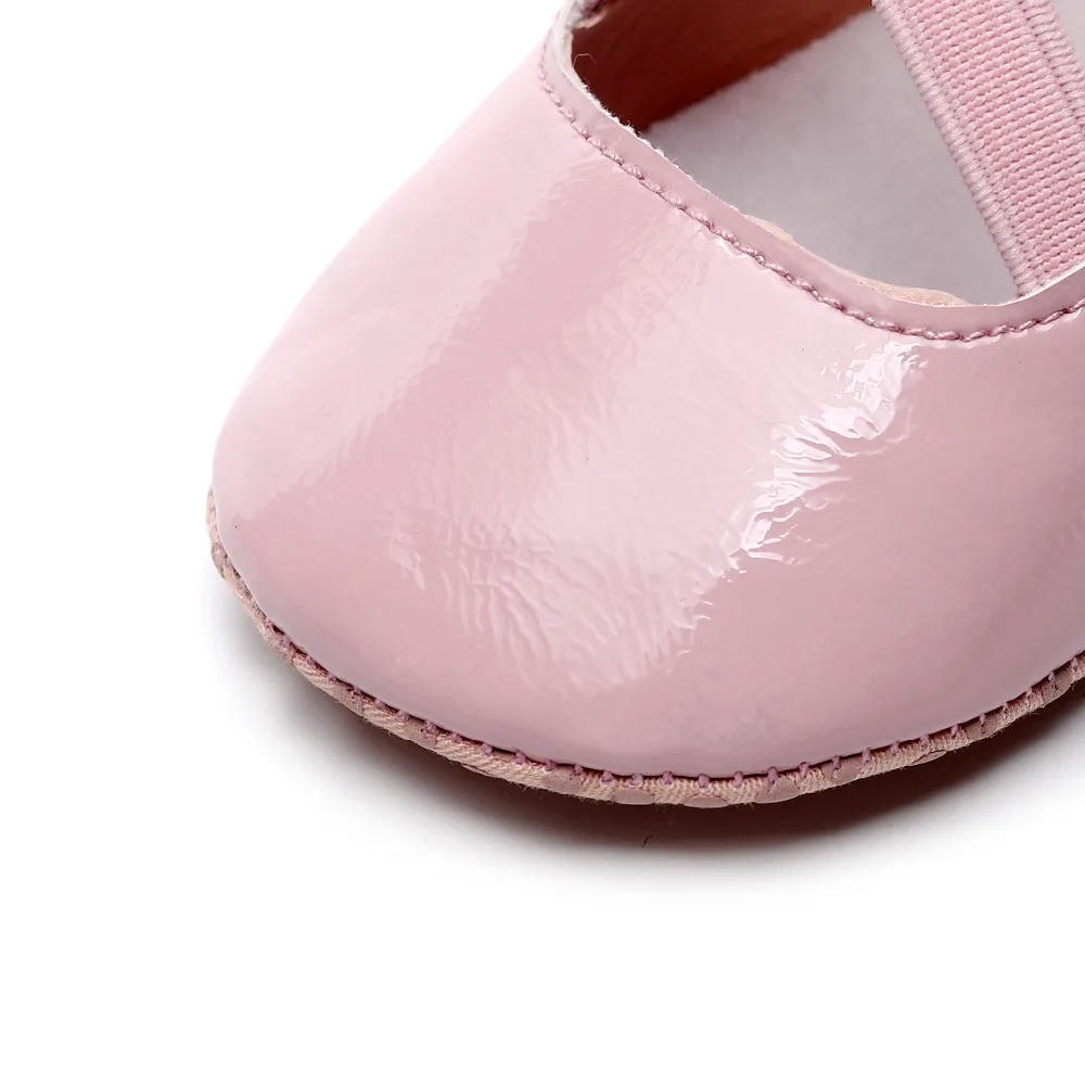 Baby Girl Shoes Lovely Elastic band Leather 6 color Shoes Anti-Slip Sneakers Soft Sole toddler shoes 0-24 month Dropshipping