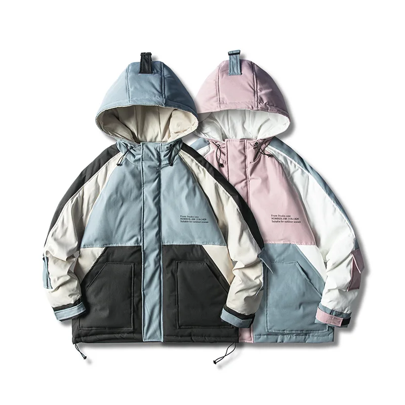 Зимняя Новинка, повседневная, толстая, цветная, с капюшоном, хлопковая, мужская, японская, модная, брендовая, свободная, дикая, мужская рубашка