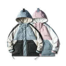 Зимняя Новинка, повседневная, толстая, цветная, с капюшоном, хлопковая, мужская, японская, модная, брендовая, свободная, дикая, мужская рубашка