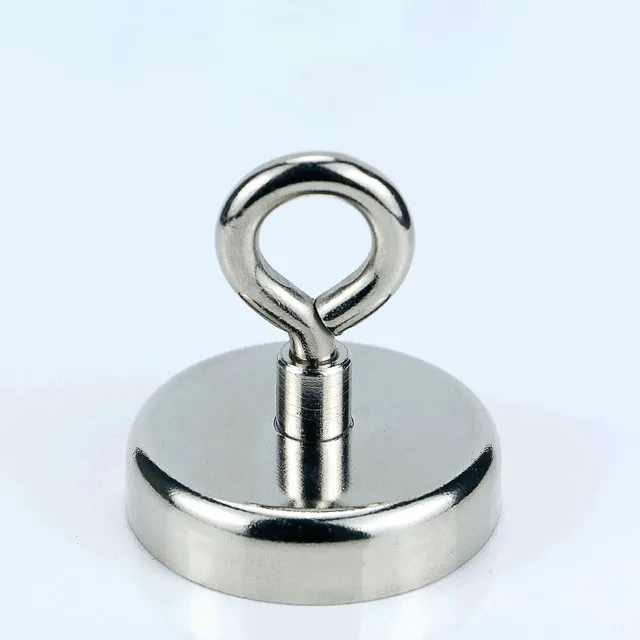 1PC Super Strong Neodymium Magnet Pot Fishing Salvage Magnets Neodymium Round Powerful Magnetic Hook Sea Fishing Magnet Searcher KNF36 Pull Max 41KG