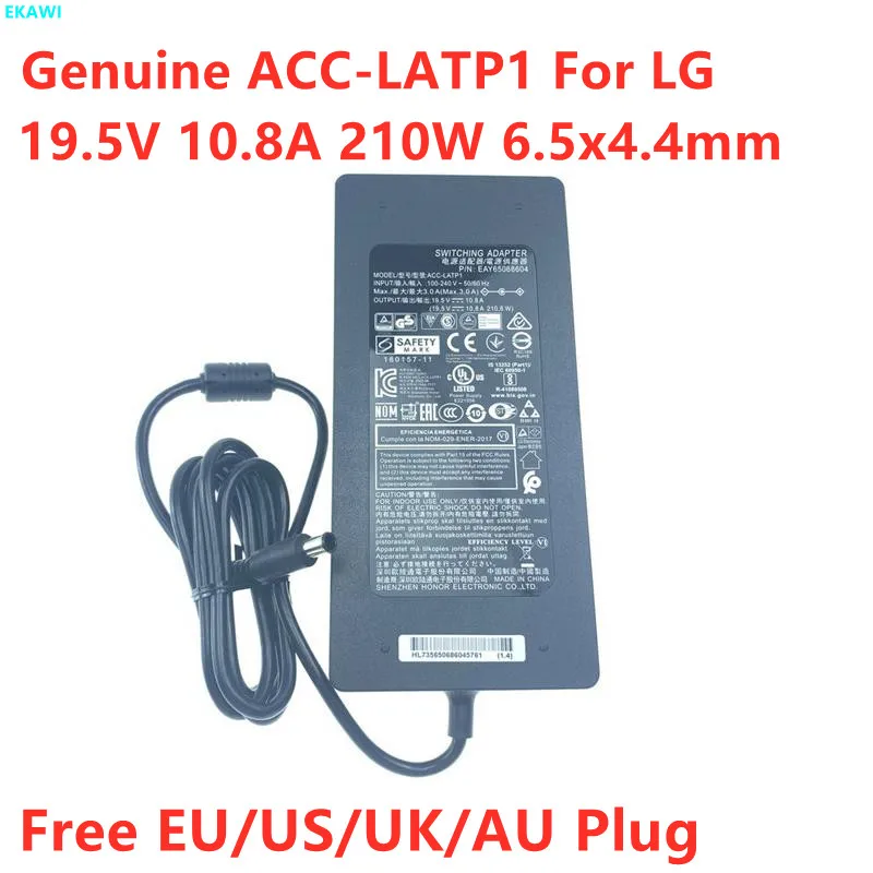 Натуральная 19 5 V 10.8A 210W ACC-LATP1 ADS-150KL-19N-3 EAY65068601 AC Мощность адаптер для LG 32UD99 32BL95U 34WK95C