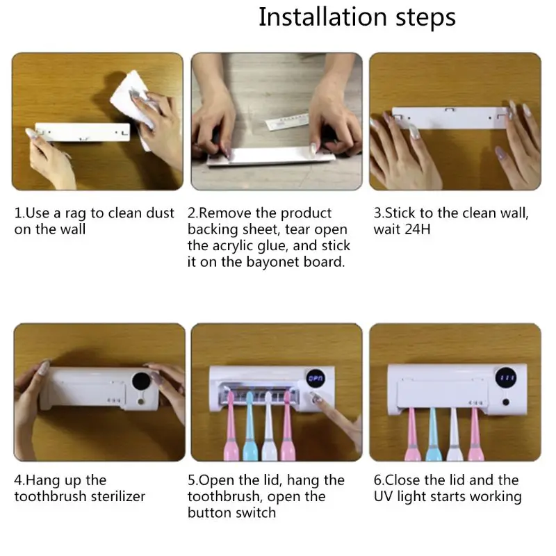 2 в 1 УФ-светильник, ультрафиолетовая зубная щетка, автоматический диспенсер для зубной пасты, стерилизатор