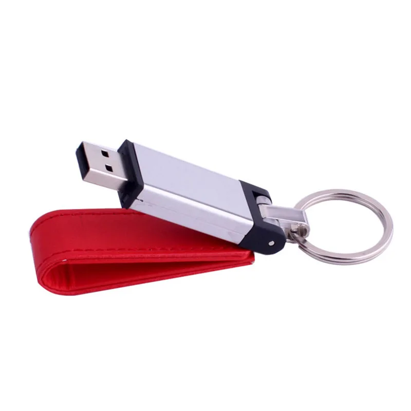 SHANDIAN металлический USB флеш накопитель кожаный и брелок модный Флешка 4 ГБ 8 16 32 64 Гб