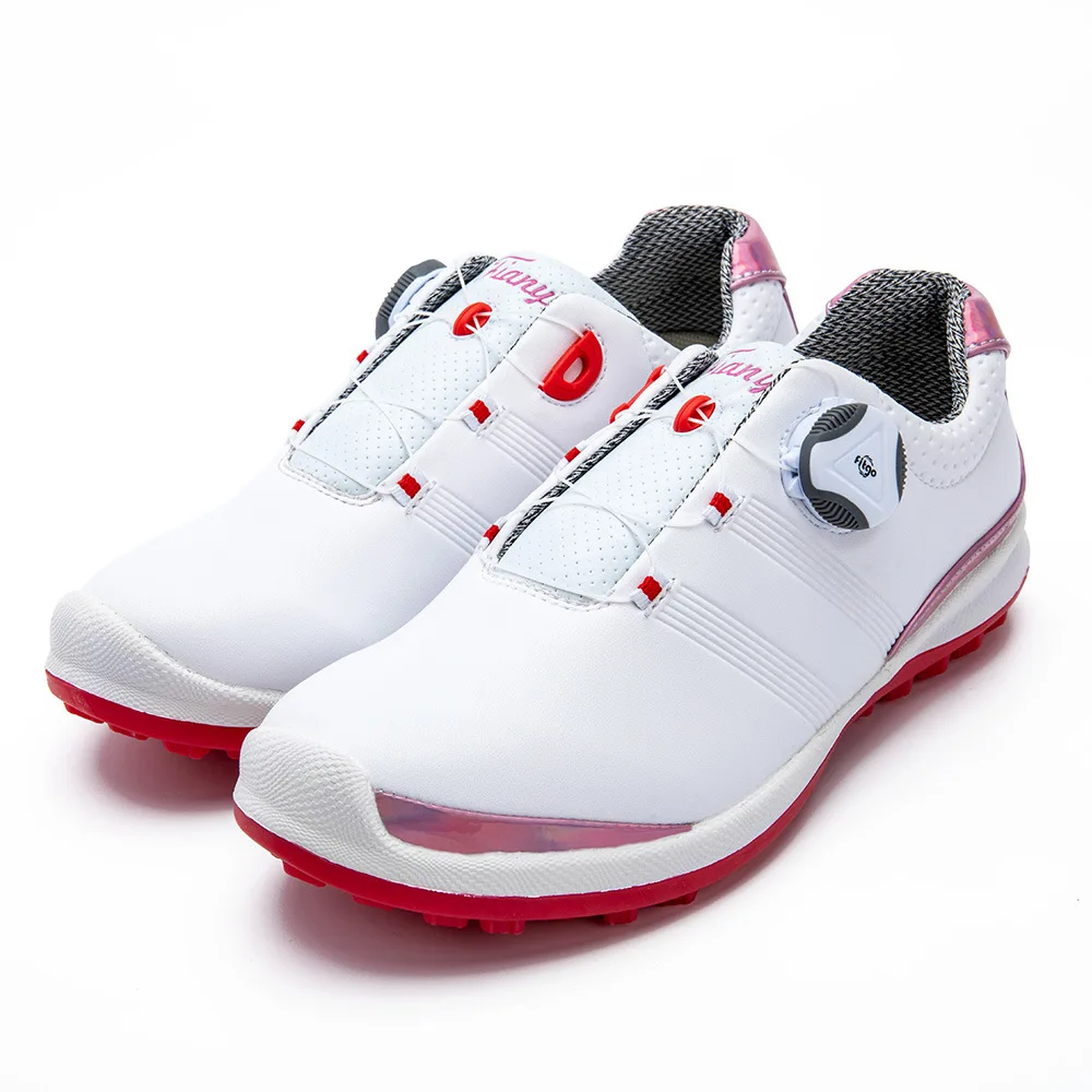 TTYGJ Golf Shoes Women's Waterproof Sports Shoes Women Anti Slip Walking Shoes Ladies Waterproof Golf Sneakers Knob Buckle