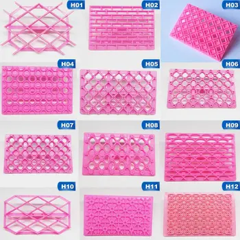 

Diamond Sugarpaste Gum Icing Baking Quilt Fondant Cake Equipment Tool Cutter Icing Embosser Mould