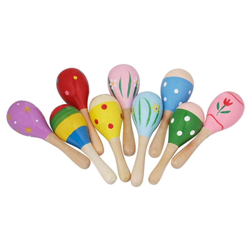 

Mini Wooden Ball Children Toys Percussion Sand Hammer Noise maker toys for children Kids