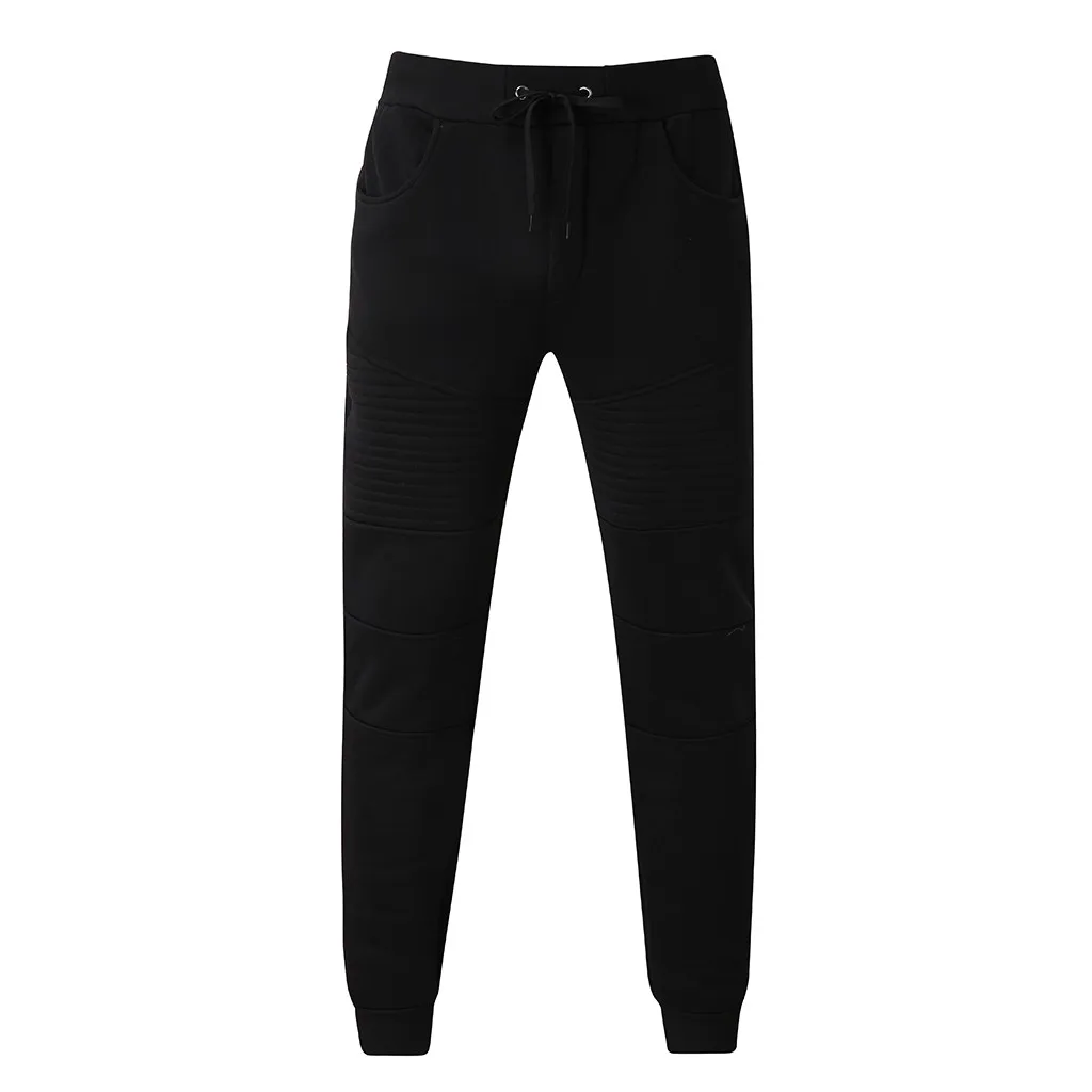Модные мужские спортивные камуфляжные уличные армейские джоггеры, Мужские штаны, бандажные повседневные свободные спортивные штаны на завязках - Цвет: Черный