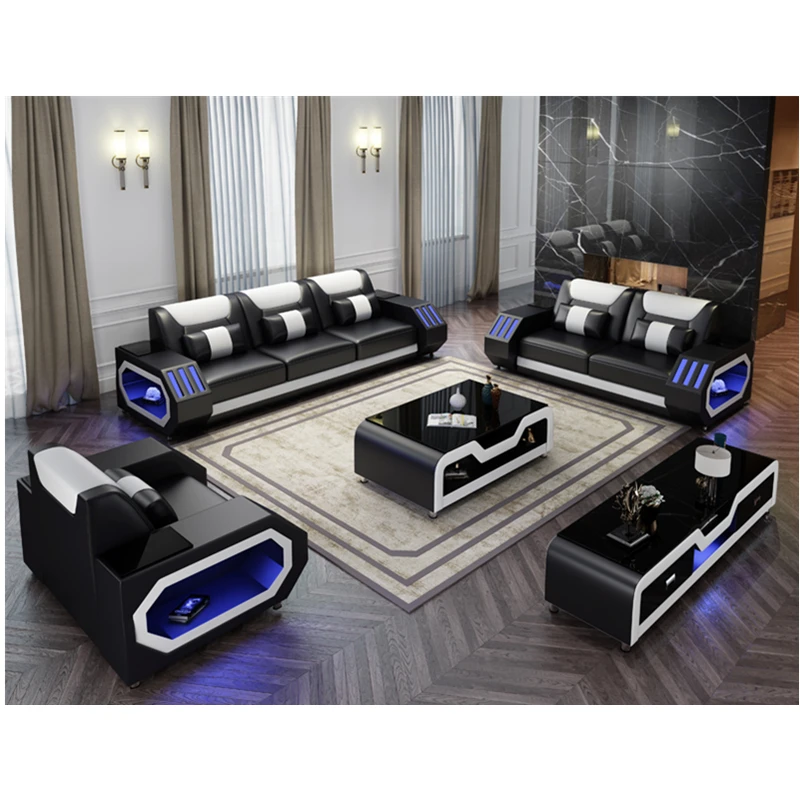 venta al por mayor de muebles de sala de estar baratos sofa de esquina de cuero 5 6 7 plazas seccionales