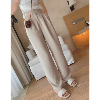 Женские брюки с высокой талией MISHOW, весенние прямые брюки полной длины с высокой талией, MX20B2587