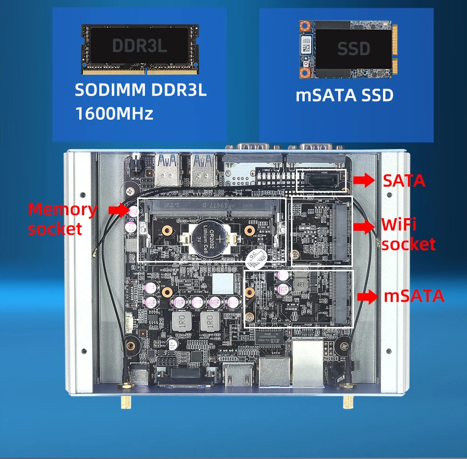 Xcy Mini pc Intel Core I74500u 2x Rs232 Portas de Série Duplo Gigabit Ethernet Wi-fi Fanless Computadores Industriais Windows Linux - Imagem 6