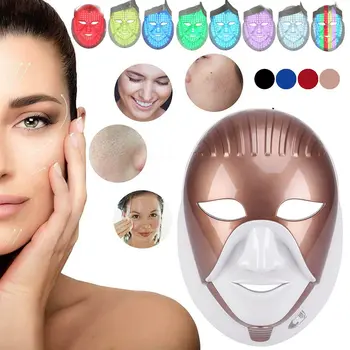 

New Foreverlily Rechargeable 7 Colors Led Mask For Skin Care Led Facial Mask With Neck Egypt Style Photon Therapy Face Beauty