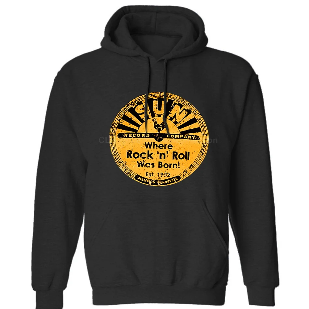 Elvis Presley-SUN RECORDS-винтажные мужские нейтральные(женские) зимние толстовки кофты с капюшоном