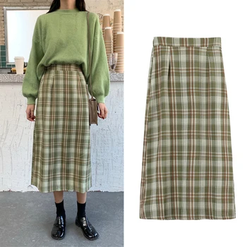 

New Arrival Japan School Uniform Skirt Plaid Lolita Midi Classic A-line High Waist Skirt Spring Autumn Women 6 Colors Skirts