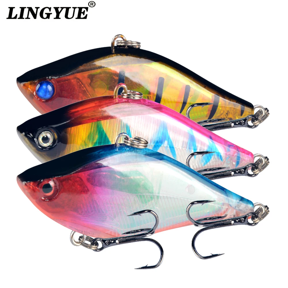 LINGYUE Fishing Wobbler Hard Platic VIB Fishing Lure 6CM 13G Isca Artificial Crankbait Fish Deep Water Swimbait carp fishing YY6