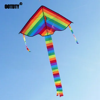 

New Long Tail Rainbow Kite Outdoor Kites Flying Toys Kite For Children Kids Single Line Kite Flying Inflatable
