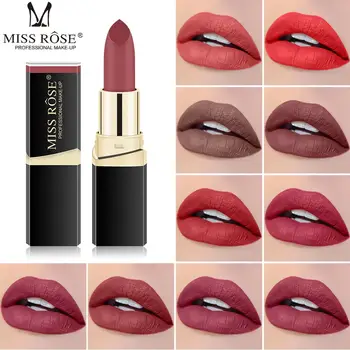 

MISS ROSE Lipstick Matte Waterproof Make Up Long Lasting Lip Stick 42 Colors Easy To Wear Lipstick Lips Makeup Mate Lipstick TSM