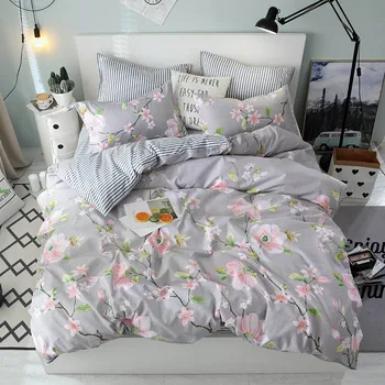 

Flower Plant Printed 4pcs Girl Boy Kid Bed Cover Set Duvet Cover Adult Child Bed Sheets Pillowcases Comforter Bedding Set 61026