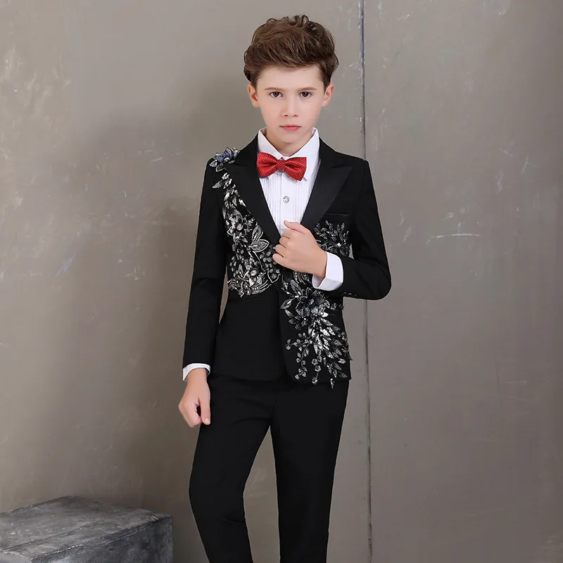 

Black suit for boy costume enfant garcon mariage kids wedding suit blazer boys suits for weddings boys tuxedo 3pcs/set