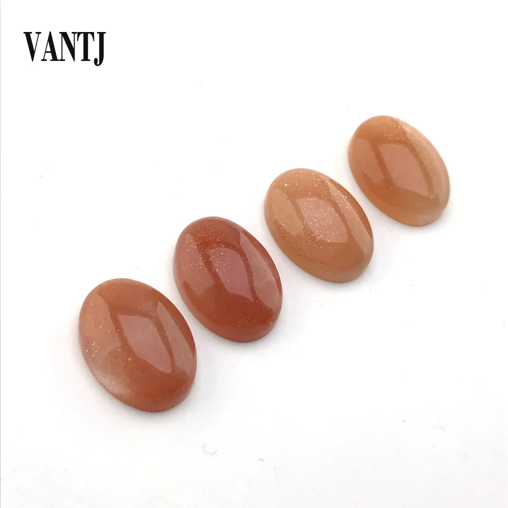 

VANTJ High Quality Natural Orange Moonstone Loose Gemstone Oval 13*18mm 1PCfor Diy Jewelry Mounting Women Party Gift Wholesale