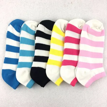 

5 Pairs Women Sports Breathable Socks Striped Candy Color Sweet Casual Fashion Female Sock Slippers 2020 Spring Summer