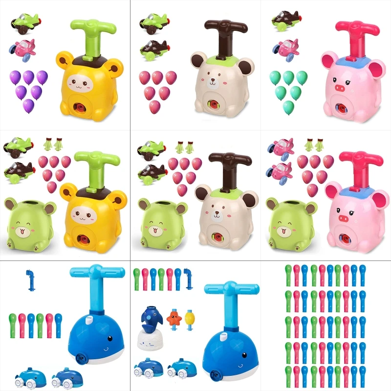 

New Power Balloon Launch Tower Puzzle Toy Fun Educational Inertia Energy Balloon Kids Car Toy Popular Gift Toys