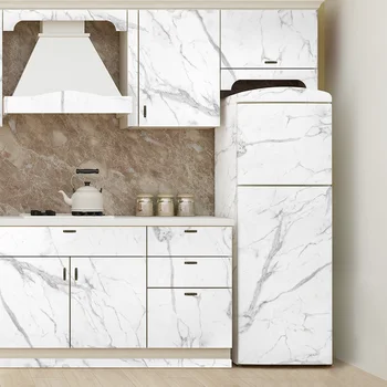 

PVC Self Adhesive Stickers Waterproof Wallpaper Marble Patter Furniture Refrigerator Door Desktop Cabinets Wardrobe Wall Sticker