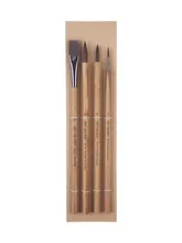Artsecret 4 pc/set BP 10 pônei & boi orelha mistura de cabelo chinês pintura caligrafia escovas alça de bambu acrílico arte ferramentas papelaria
