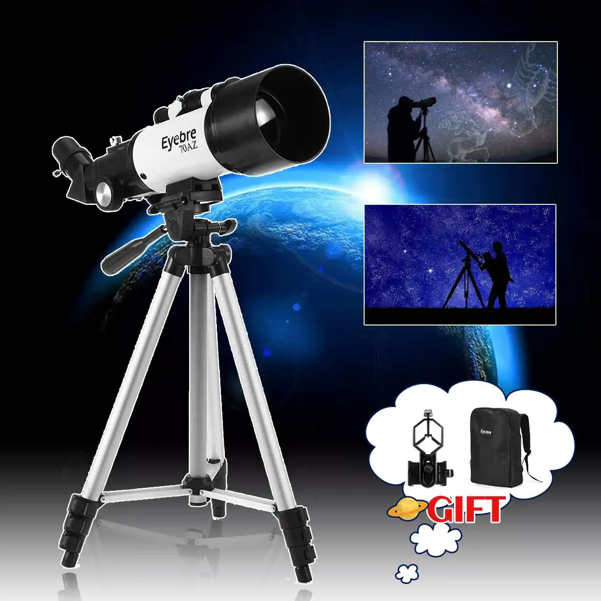 

HD Astronomical Telescope Professional with Tripod Holder 400mm x 70mm Moon Observing Monocular Telescope