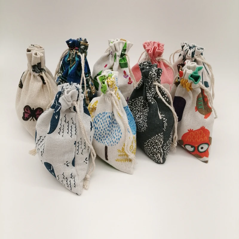 100pcs Cloth Jute Bag Sack Cotton Bag Drawstring Burlap Bag Jewelry Bags Pouch Little Bags For Jewelry Display Storage Gift Bag