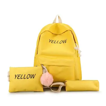 

3-piece set backpack for school girl fashion high school schoolbag teenager female 2020 bag set