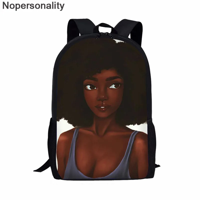 Nopersonality черный комплект школьных сумок для девочек-подростков в Африканском и американском стиле, детские школьные сумки, женский рюкзак - Цвет: Z5148C