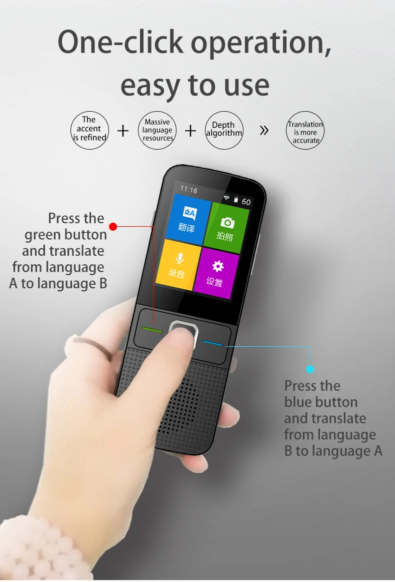 Portable T10 Smart Voice Translator 137 Language Translator Real-time Offline Smart Translator