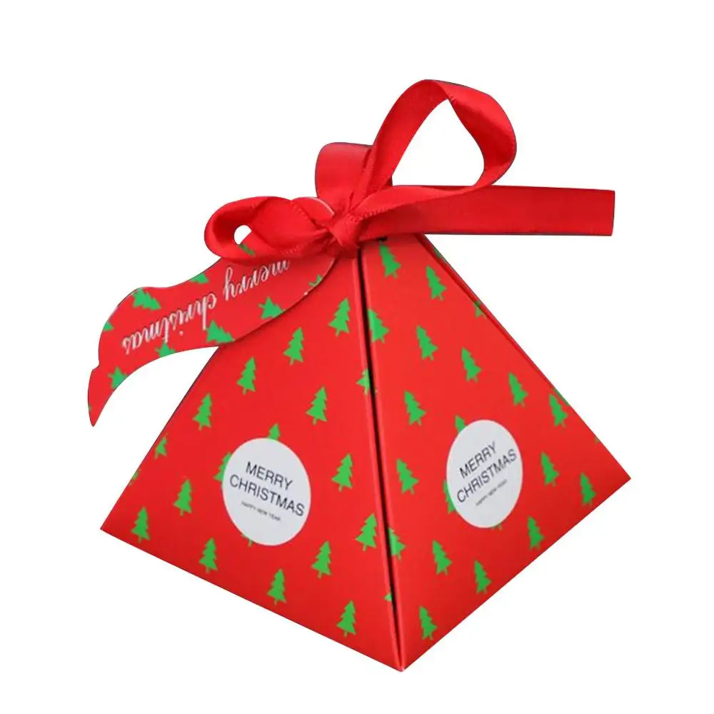 10pcs Creative Christmas Candy Gift paper Box Baking Small Package Tray Cake shop cake Ornaments box Bag#1101