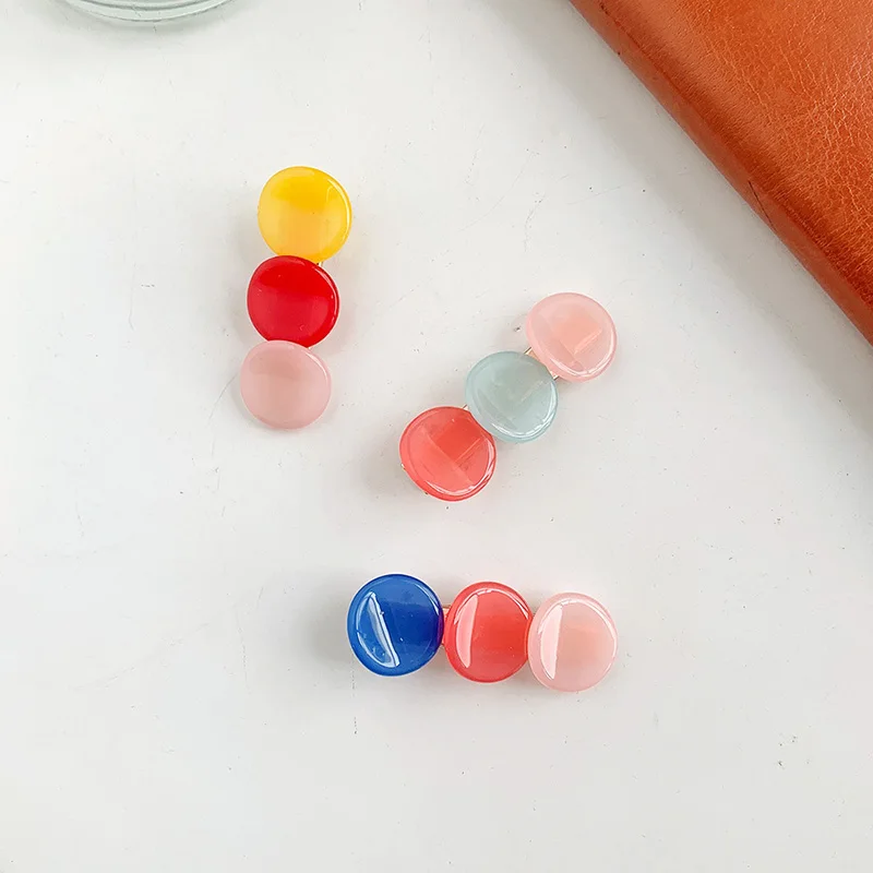 1 Pcs Sweet Round Hairpins Solid Metal Drop Snap Hair Clips For Women Girls Kids Cute Bangs Barrettes Accessories |