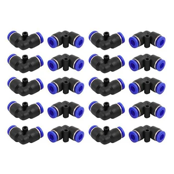 

100 Pcs / Pack PV Pneumatic Fittings L Type 2-Way Elbow for 8mm Tube