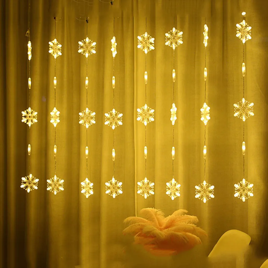 Thrisdar 3 м 160LED снежинки оконная занавеска струнная светлая оконная занавеска свисающая гирлянда «сосульки» световая Рождественская