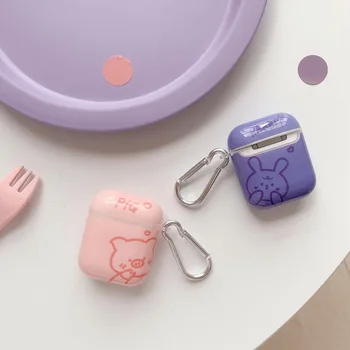 

For AirPods Case AirPods 2 Case cute rabbit piggy Cartoons Silicone Headphones Cases for Apple air Pods 2 Protect Cover