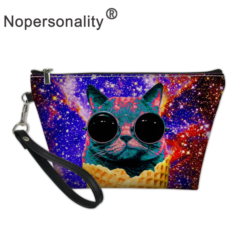Nopersonality, прекрасные 3d очки, кошачий принт, косметичка, дорожная косметичка для женщин, уникальная женская, Дамская, органайзер, косметичка - Цвет: CC2221Z8
