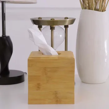 

Square Wooden Tissue Box Decorative Desktop Paper Towel Box Cover Napkin Holder for Home Hotel Car Office - 12.5x12.5x13cm (Rand
