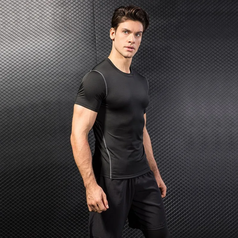 

Running short-sleeved sportswear stretch quick-drying T-shirt sports T-shirt men's tight-fitting training suits