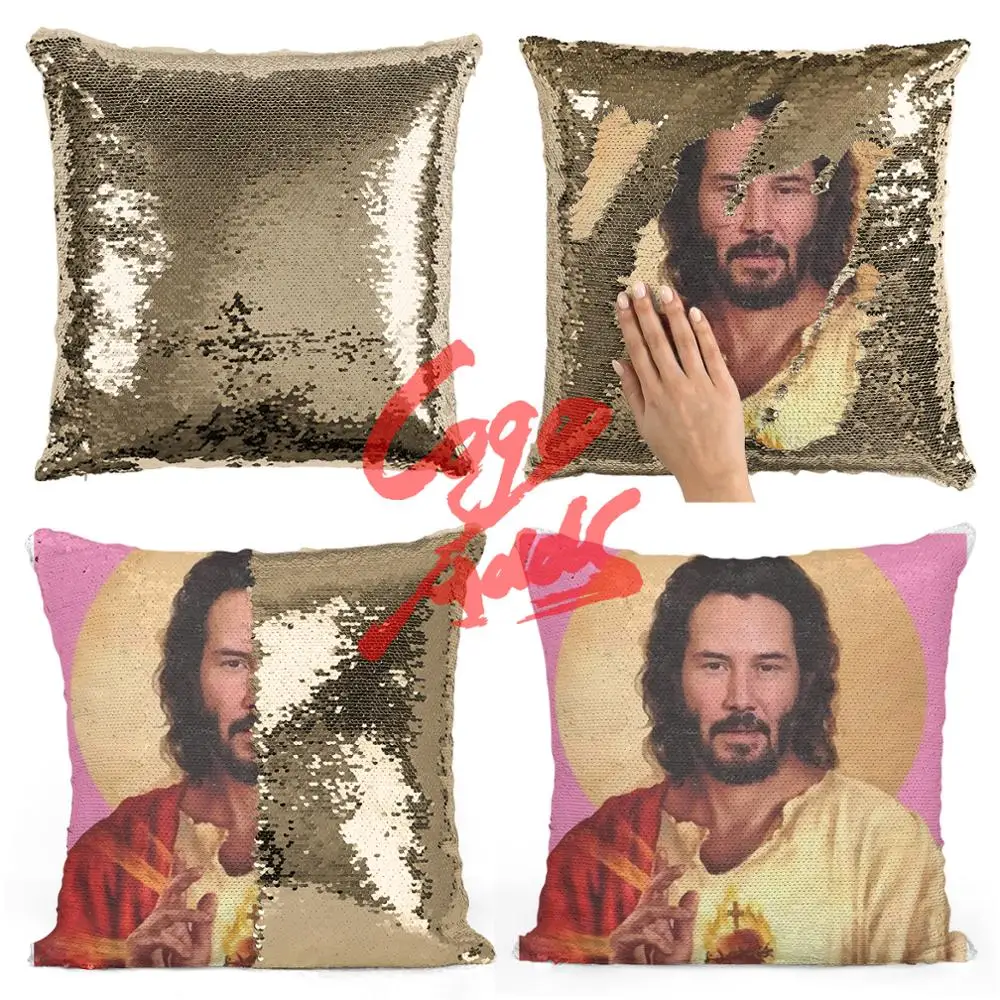 Сент-Keanu Подушка с блестками | наволочка с блестками | два подушка в виде елки | гипоаллергенный браслет, прекрасный подарок для девушки, | подарок для Него | подушка | Магическая подушка