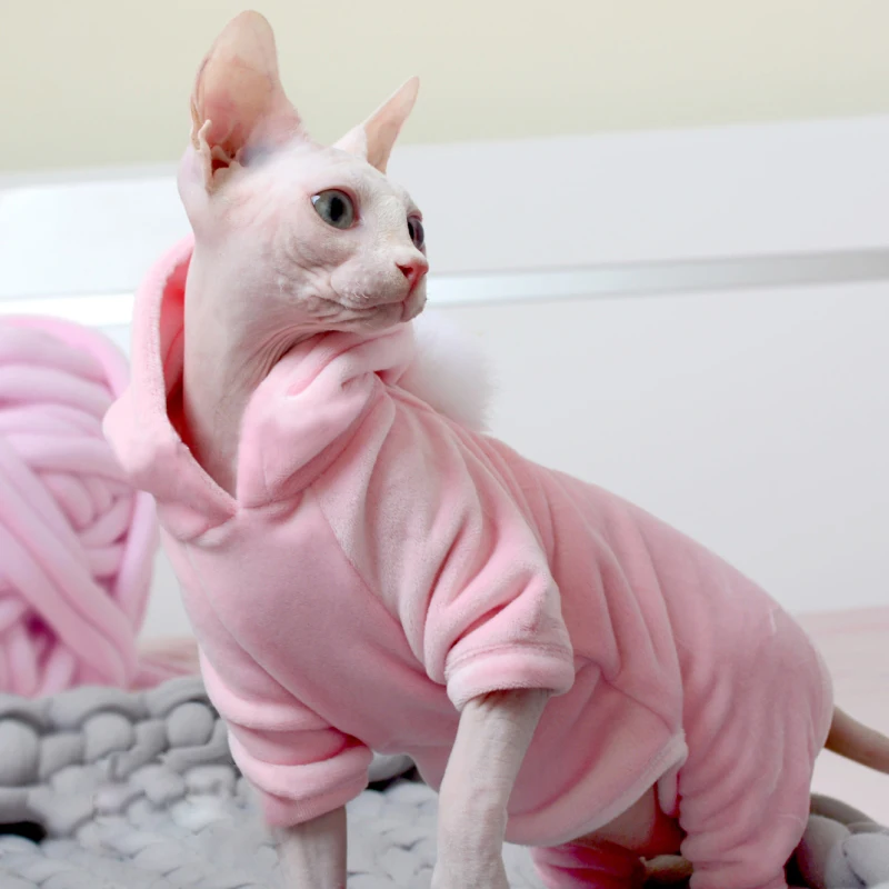 Baby Hoodies For Kittens Hairless Cat Clothes Sphinx Winter Dog