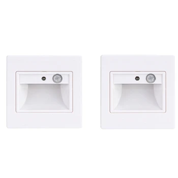 

2Pcs Recessed in Steps Ladder Wall Lamps Led Stair Light PIR Motion Sensor Infrared Human Body Induction Step Lamp 1.5W Stairway