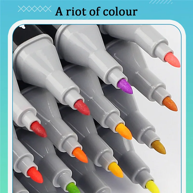 2019 New Painting Design Double Head Mark Note Pen Set Office Supplies Party Holiday DIY Decoration Prop #4E03 (3)