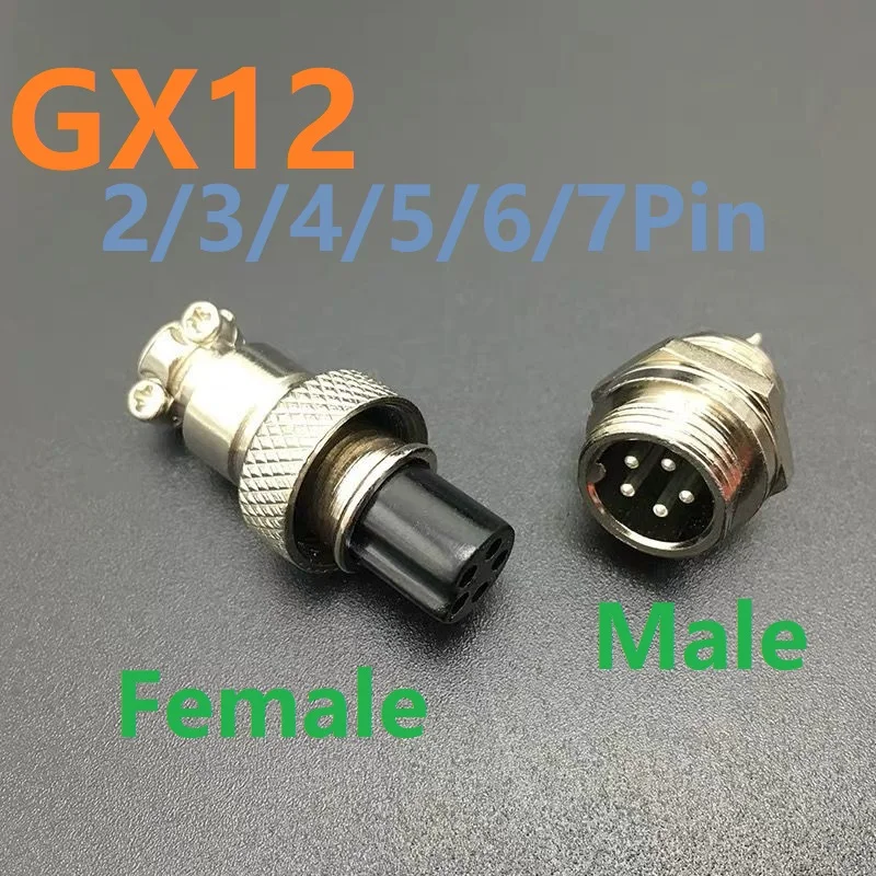 1PC GX12 hombre/mujer parte hembra 2/3/4/5/6/7PIN 12mm de alambre Panel conector de aviación enchufe conector Circular